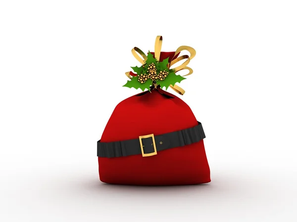 Weihnachten Illustration 3d Weihnachtsmann Taschen und Geschenke — Stockfoto