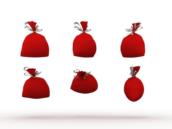 Boże Narodzenie ilustracja 3d santa torby i prezenty — Zdjęcie stockowe