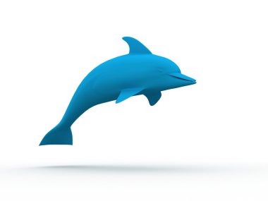 Cute Blue Dolphin clipart