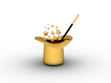 Golden Magical Star Hat clipart