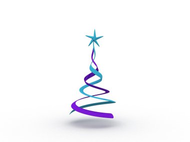 Spiral Blue Stared Christmas Tree clipart