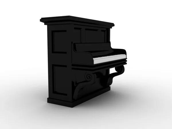 Svart piano sidovy — Stockfoto