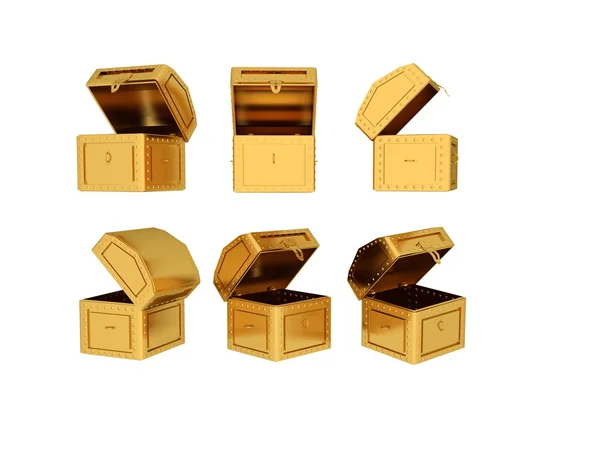 Caixa do tesouro dourado — Fotografia de Stock