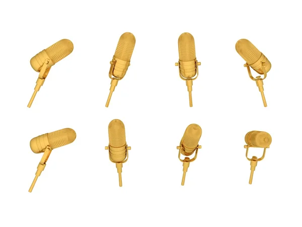 Elegante micrófono de oro — Foto de Stock