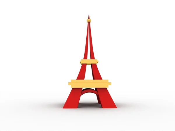Červené Zlaté Eiffelova věž — Stock fotografie
