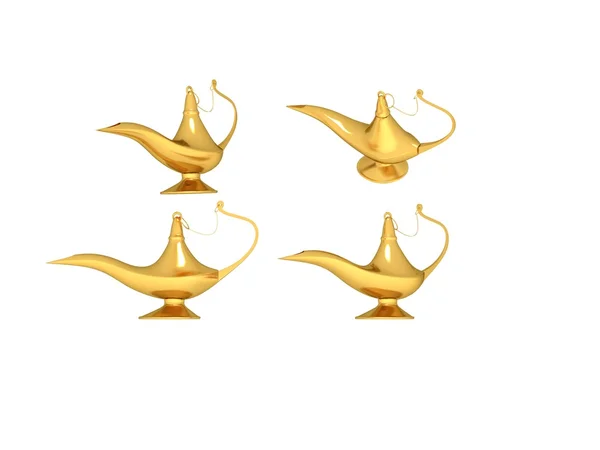 Glanzende gouden genie lamp — Stockfoto