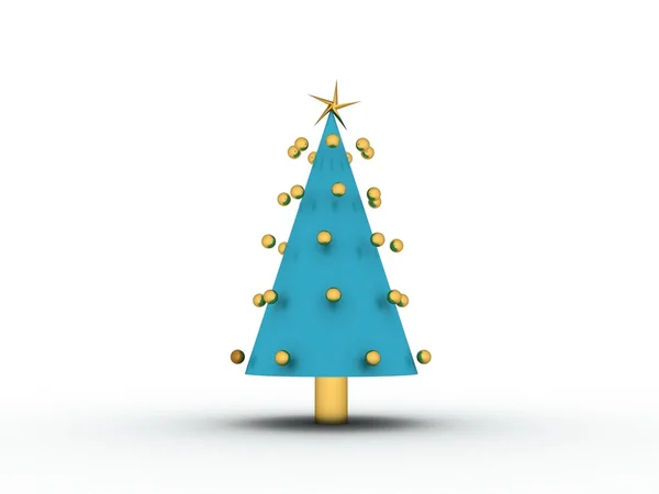Bellezza albero di Natale con palle d'oro — Foto Stock