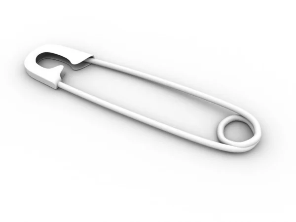 White Safety Pin — Stock Photo, Image