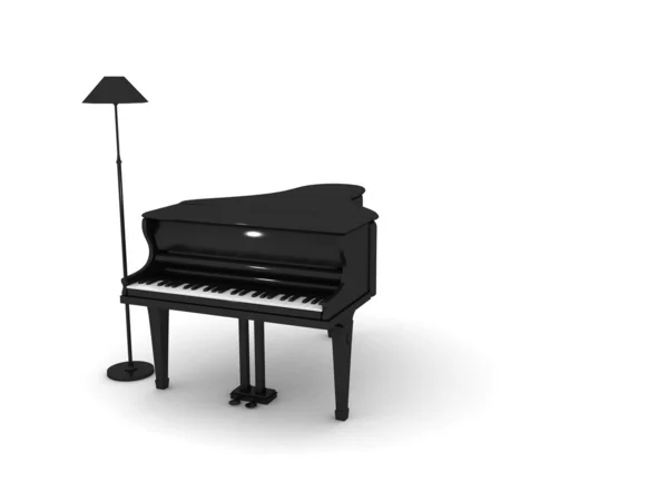 Klavier mit Lampe — Stockfoto