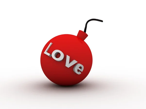 Χαριτωμένο κόκκινο αγάπη βόμβα — Φωτογραφία Αρχείου