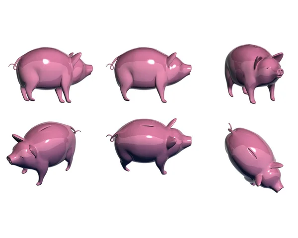 Ładny błyszczący różowa świnka — Zdjęcie stockowe