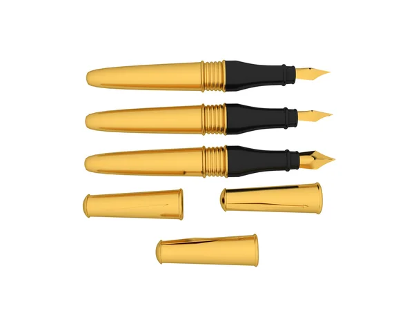 Golden Fountain Pen — Stock Photo, Image