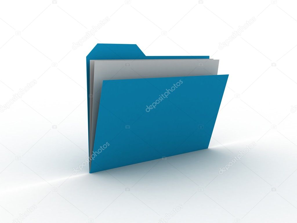Conceptual Blue File Folder