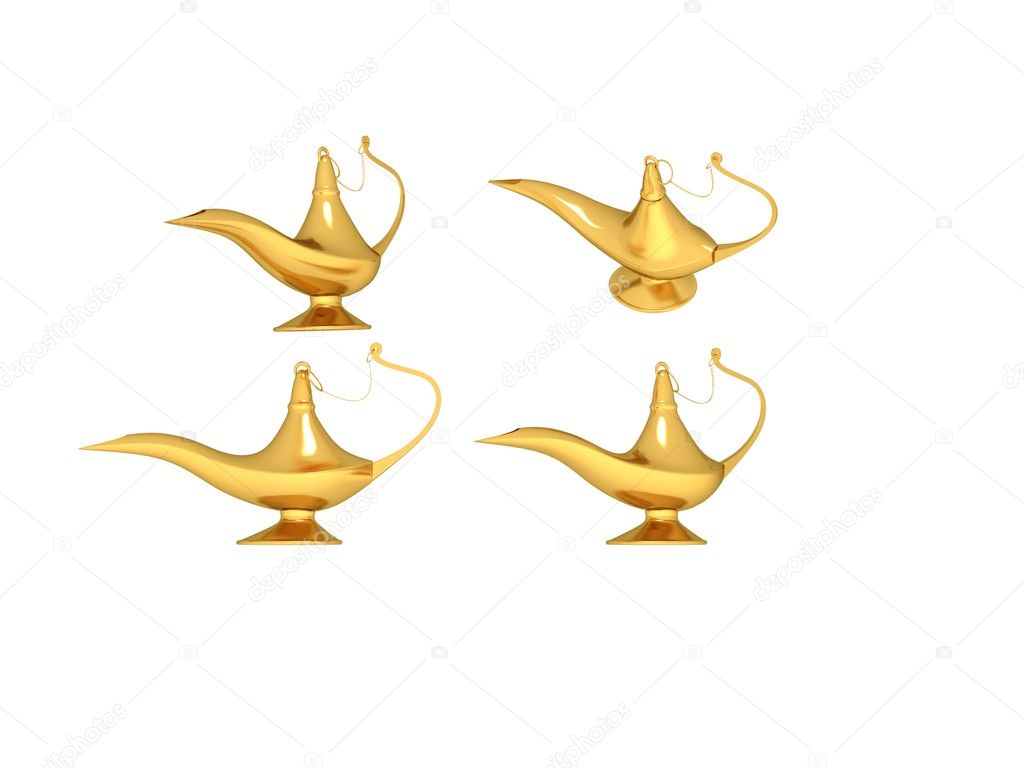 Glossy Golden Genie Lamp