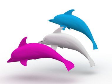 Colored Dolphin clipart