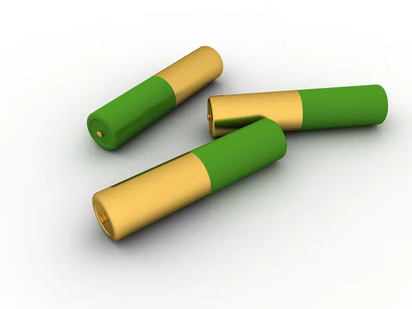 黄金の緑電池 — ストック写真