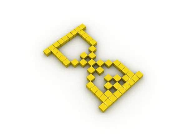 노란 모래 시계 큐브 — 스톡 사진