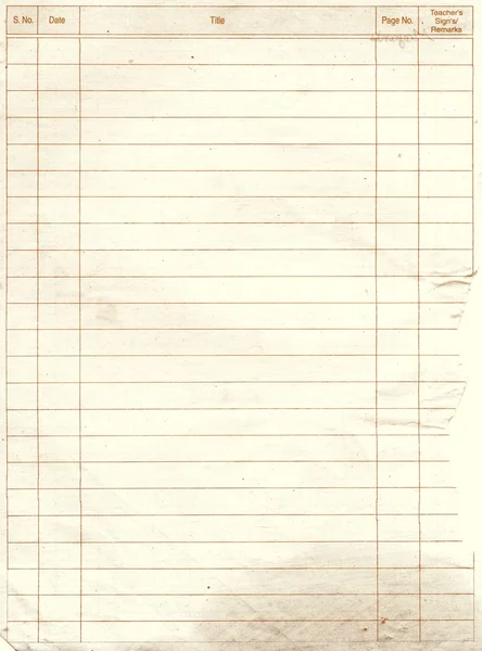 Caderno Tabela Amarelo Página Papel — Fotografia de Stock