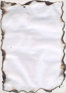 Kağıt beyaz boş yanmış kenarları