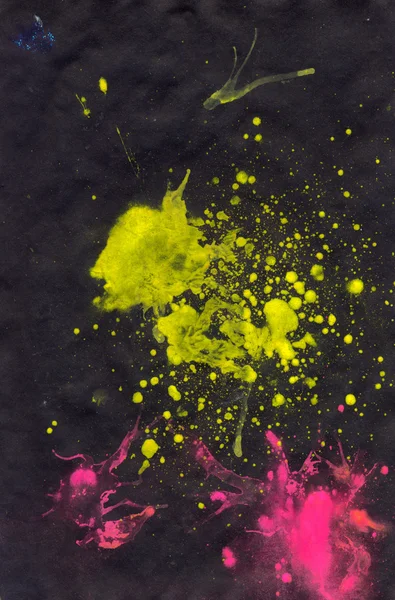 stock image Watercolor Splashes On Black Paper