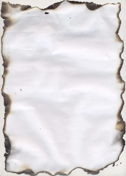Blanco en blanco papel de bordes quemados — Foto de Stock
