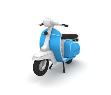 Blue 3d Scooter Model clipart