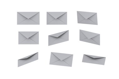 Blank White Envelopes clipart