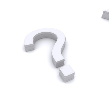 3d White Question Mark clipart