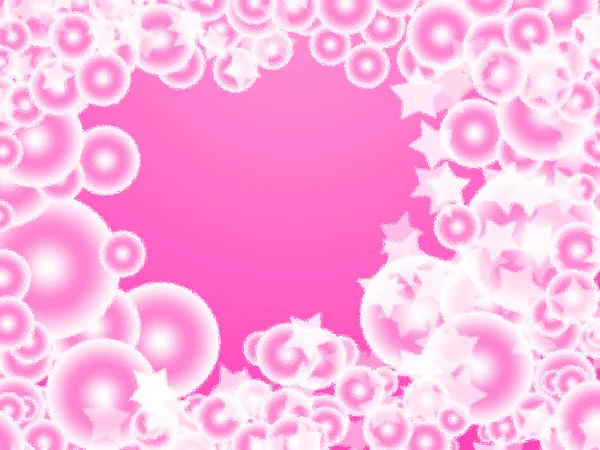 Bolhas cor de rosa N estrelas — Fotografia de Stock