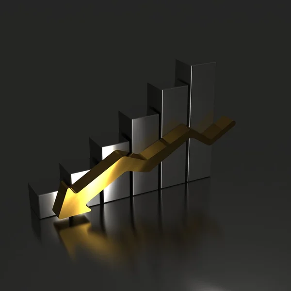 Arrow Graph Going Down — Stock Photo, Image
