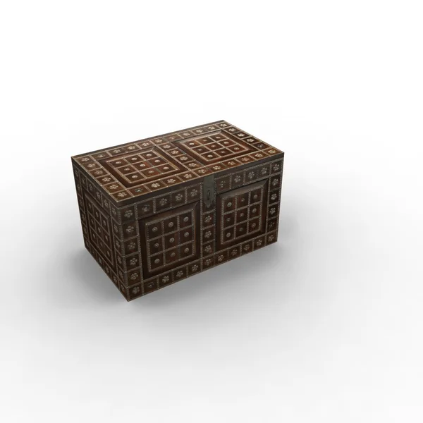 Wooden Style Treasure Box — Stock Photo, Image
