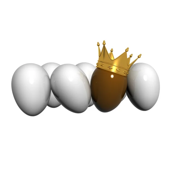 Uovo di Pasqua rosso con cappello d'oro — Foto Stock