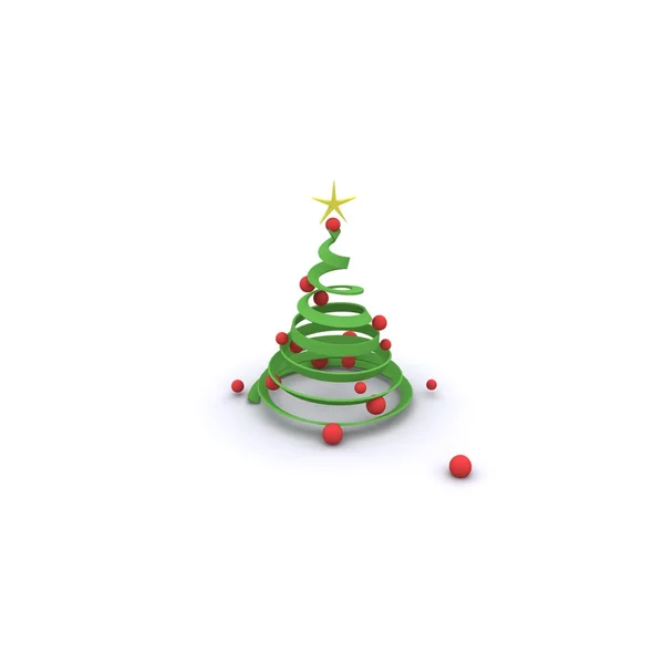 Χαριτωμένο πράσινο χριστουγεννιάτικο δέντρο — Φωτογραφία Αρχείου