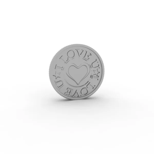 Moneda de amor de plata —  Fotos de Stock