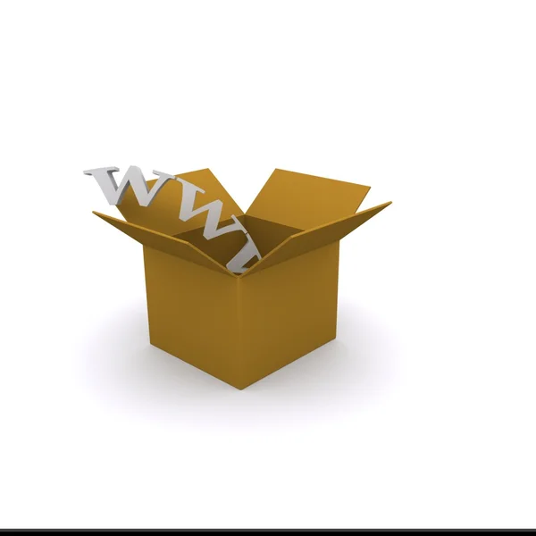 WWW Nombre de dominio con caja — Foto de Stock
