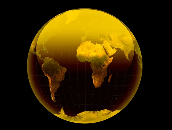 Yellow Glossy Earth Concept — Stock Photo, Image