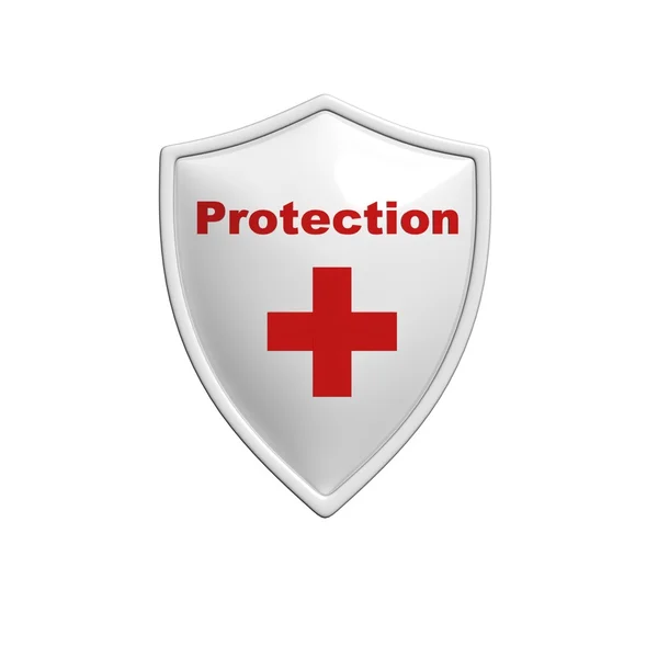 Escudo protegido vermelho — Fotografia de Stock