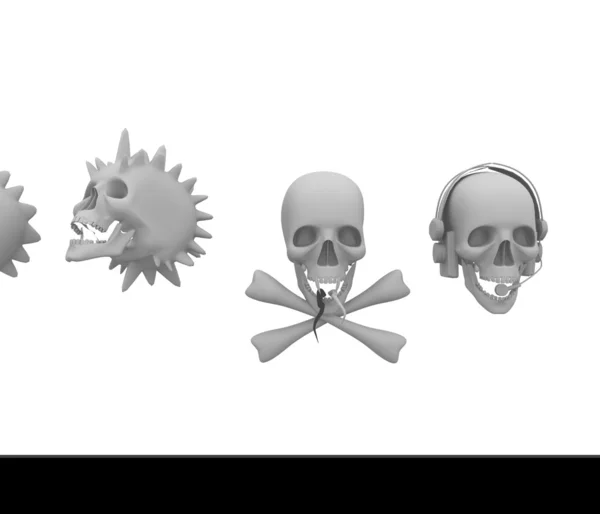 Design criativo de conceitos de crânio 3d — Fotografia de Stock
