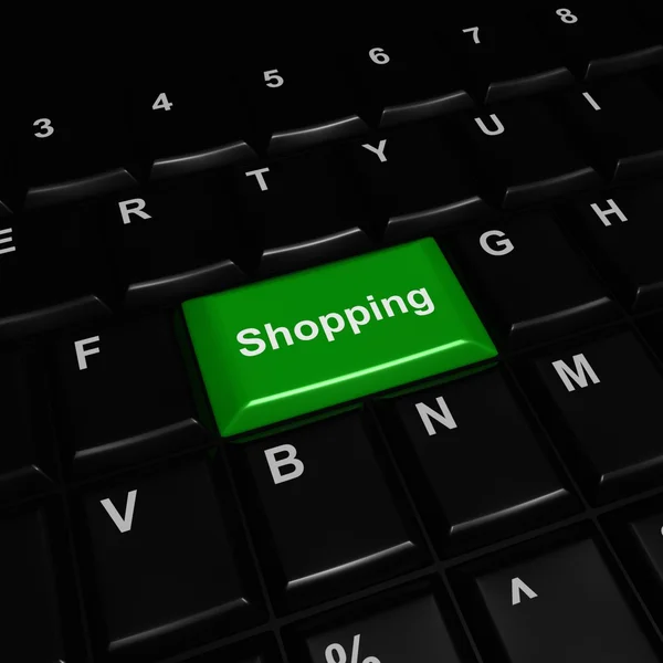 Ícone de compras verde — Fotografia de Stock