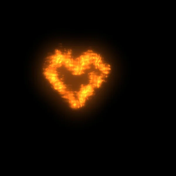 Flamme de feu conception de coeur — Photo