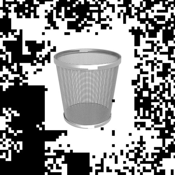 Silver Shiny Lattice Design Bucket — Stock Photo, Image