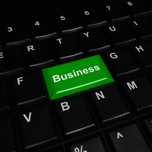 Botão verde de negócios 3d — Fotografia de Stock