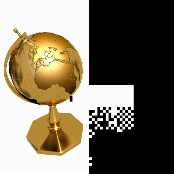 3d Business Golden Globe — Stock Photo, Image