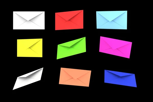 Gekleurde brief enveloppen — Stockfoto