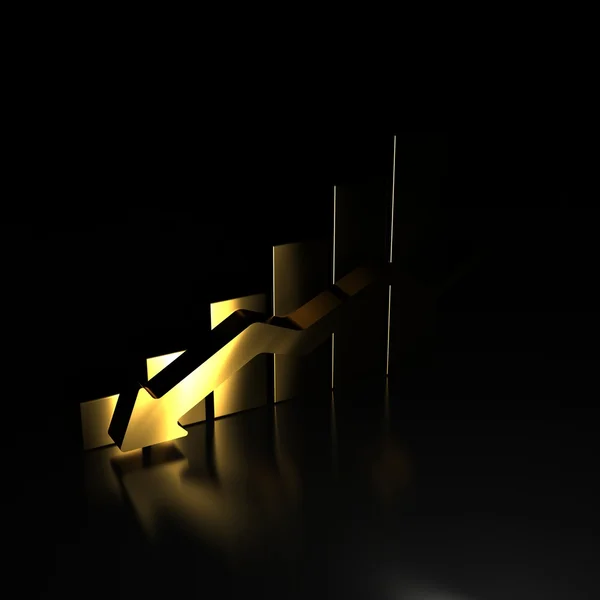 Golden Style Business Graph — Stock Photo, Image