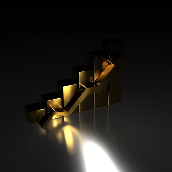 Goldpfeil-Wachstumsdiagramm — Stockfoto