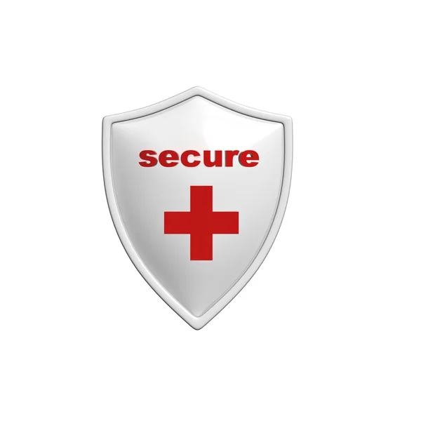 Red Secure Shield — Stock Photo, Image