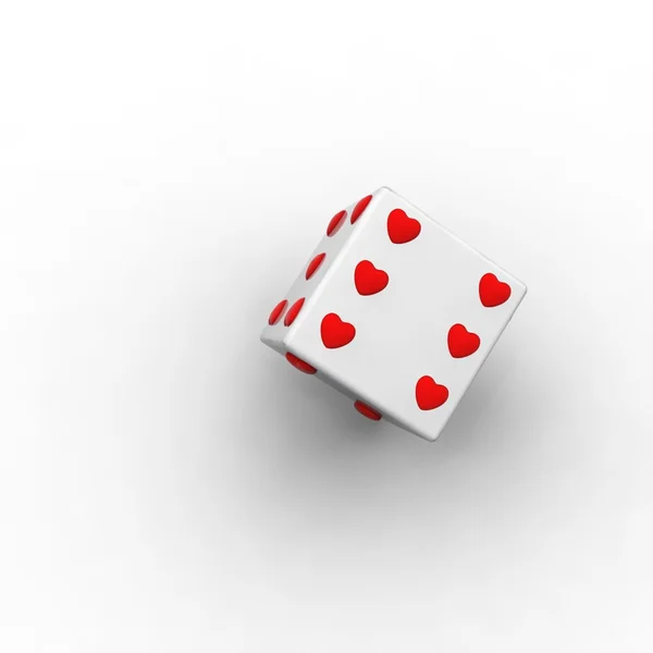 Red Heart Dice — Stock Photo, Image