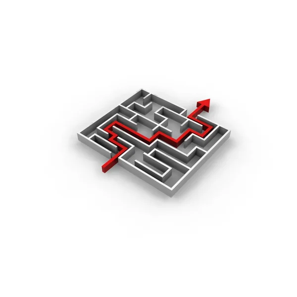 Jogo de puzzle de seta vermelha — Fotografia de Stock