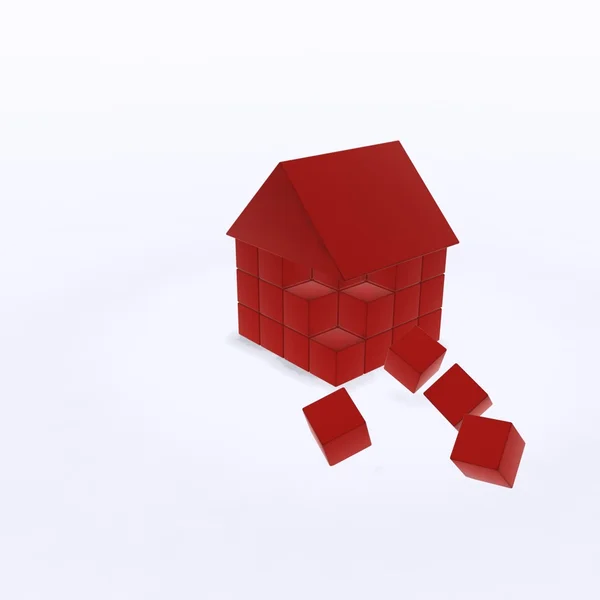 Cabaña de cubo rojo —  Fotos de Stock